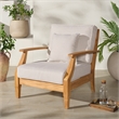 Safavieh Martinique Teak Wood Patio Armchair in White / Natural