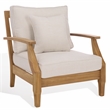 Safavieh Martinique Teak Wood Patio Armchair in White / Natural