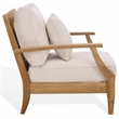 Safavieh Martinique Teak Wood Patio Armchair in White / Natural