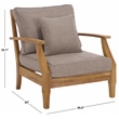 Safavieh Martinique Teak Wood Patio Armchair in Natural / Taupe