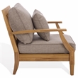Safavieh Martinique Teak Wood Patio Armchair in Natural / Taupe