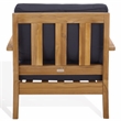 Safavieh Martinique Teak Wood Patio Armchair in Natural / Navy