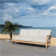 Safavieh Martinique Wood Patio Sofa in Natural / Beige