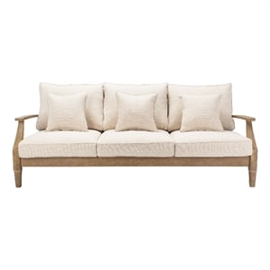 Safavieh Martinique Wood Patio Sofa in Natural / Beige