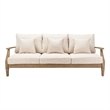 Safavieh Martinique Wood Patio Sofa in Natural / Beige