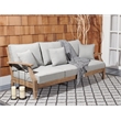Safavieh Martinique Wood Patio Sofa in Natural / Gray