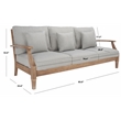 Safavieh Martinique Wood Patio Sofa in Natural / Gray