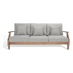 Safavieh Martinique Wood Patio Sofa in Natural / Gray