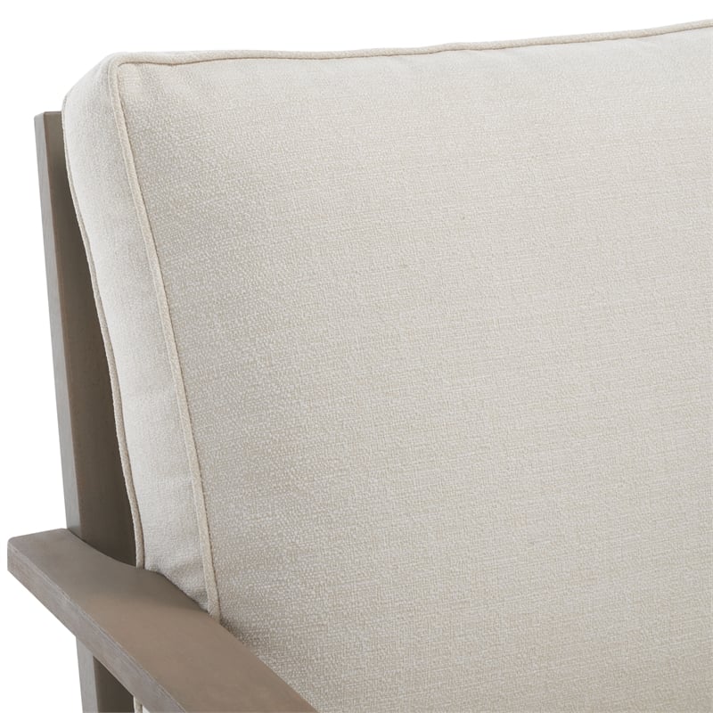 Safavieh Martinique Wood Patio Sofa in Light Gray / Beige