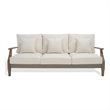 Safavieh Martinique Wood Patio Sofa in Light Gray / Beige