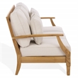 Safavieh Martinique Teak Wood Patio Sofa in White / Natural