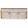 Safavieh Martinique Teak Wood Patio Sofa in White / Natural