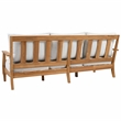 Safavieh Martinique Teak Wood Patio Sofa in White / Natural