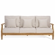 Safavieh Martinique Teak Wood Patio Sofa in White / Natural
