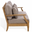 Safavieh Martinique Teak Wood Patio Sofa in Natural / Taupe