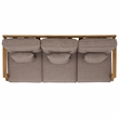 Safavieh Martinique Teak Wood Patio Sofa in Natural / Taupe
