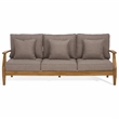 Safavieh Martinique Teak Wood Patio Sofa in Natural / Taupe