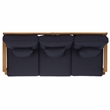 Safavieh Martinique Teak Wood Patio Sofa in Natural  / Navy