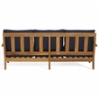 Safavieh Martinique Teak Wood Patio Sofa in Natural  / Navy
