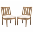 Safavieh Dominica Wood Outdoor Dining Chair in Natural / White