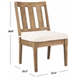 Safavieh Dominica Wood Outdoor Dining Chair in Natural / White