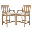 Safavieh San Salvador Wood Patio Counter Stool in Natural / White