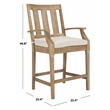 Safavieh San Salvador Wood Patio Counter Stool in Natural / White