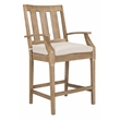 Safavieh San Salvador Wood Patio Counter Stool in Natural / White