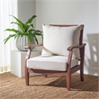 Safavieh Payden Wood Outdoor Accent Chair  in Natural / White