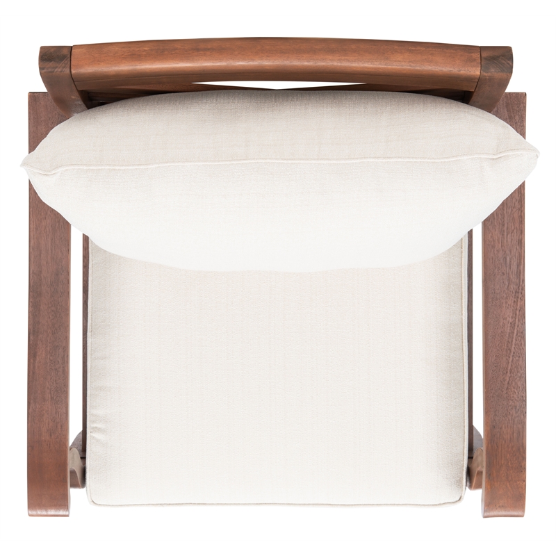 Safavieh Payden Wood Outdoor Accent Chair  in Natural / White