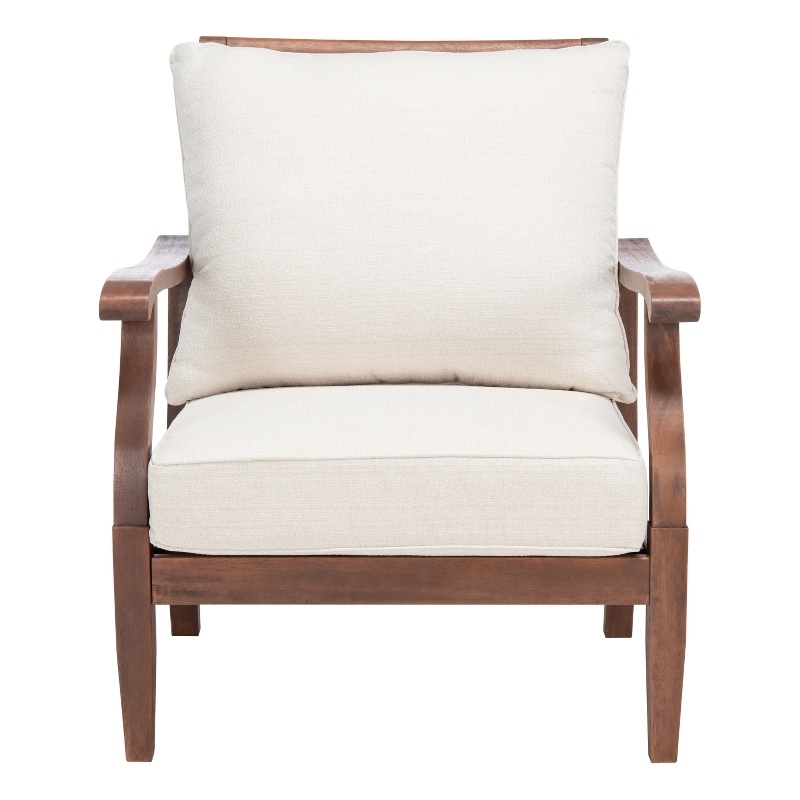 Safavieh Payden Wood Outdoor Accent Chair  in Natural / White