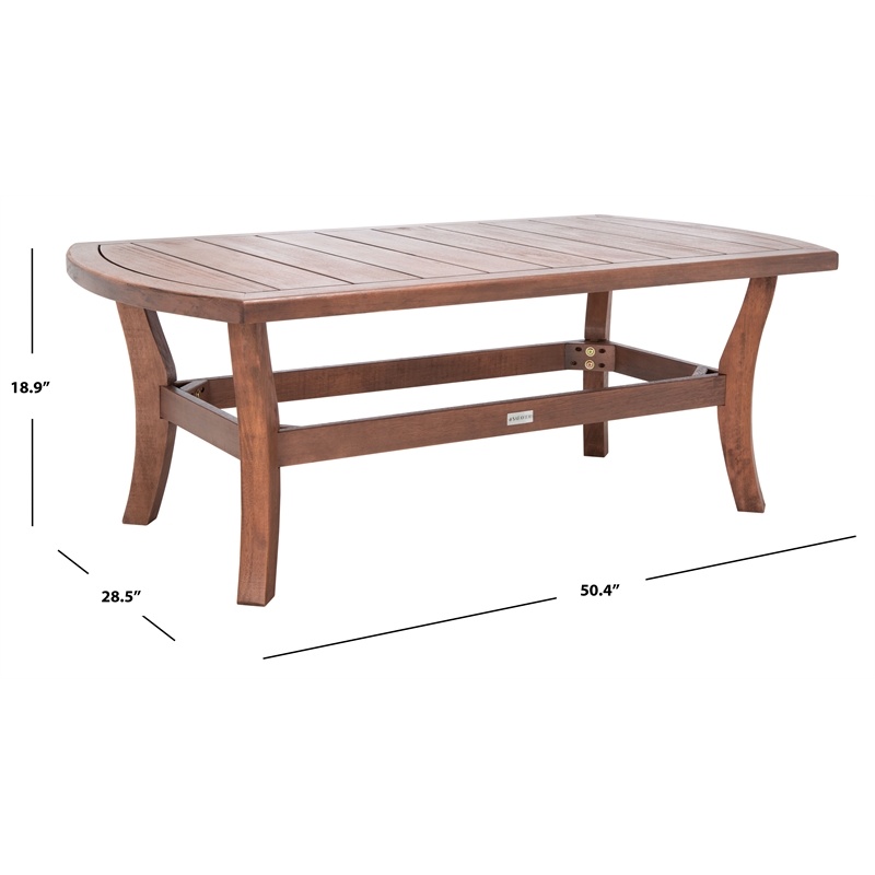 Safavieh Payden Wood Outdoor Coffee Table in Natural