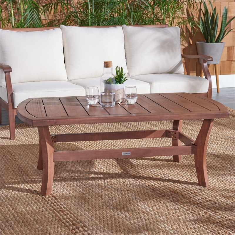 Safavieh Payden Wood Outdoor Coffee Table in Natural