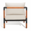 Safavieh Tommy Metal and Wood Patio Chair  in Black / White