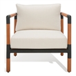 Safavieh Tommy Metal and Wood Patio Chair  in Black / White