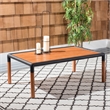 Safavieh Tommy Metal and Wood Patio Coffee Table in Black / Natural
