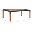 Safavieh Tommy Metal and Wood Patio Coffee Table in Black / Natural