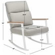 Safavieh Brutus Wood and Iron Rocking Chair in White / Light Gray