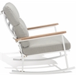 Safavieh Brutus Wood and Iron Rocking Chair in White / Light Gray