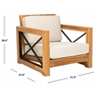 Safavieh Andros Teak Wood Patio Chair in Natural / Beige