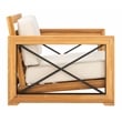 Safavieh Andros Teak Wood Patio Chair in Natural / Beige