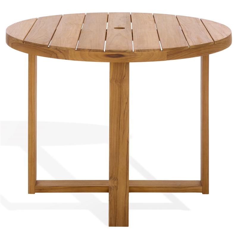 Safavieh Mayaguana Round Wood Dining Table in Natural