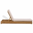 Safavieh Montford Brazilian Teak Wood Chaise Lounge in Natural  / Beige