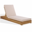 Safavieh Montford Brazilian Teak Wood Chaise Lounge in Natural  / Beige