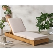 Safavieh Montford Brazilian Teak Wood Chaise Lounge in Natural  / Beige