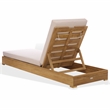 Safavieh Montford Brazilian Teak Wood Chaise Lounge in Natural  / Beige