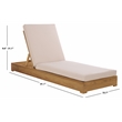 Safavieh Montford Brazilian Teak Wood Chaise Lounge in Natural  / Beige