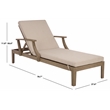 Safavieh Martinique Wood Patio Chaise Lounge in Natural / Beige