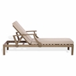 Safavieh Martinique Wood Patio Chaise Lounge in Natural / Beige
