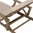 Safavieh Martinique Wood Patio Chaise Lounge in Natural / Beige